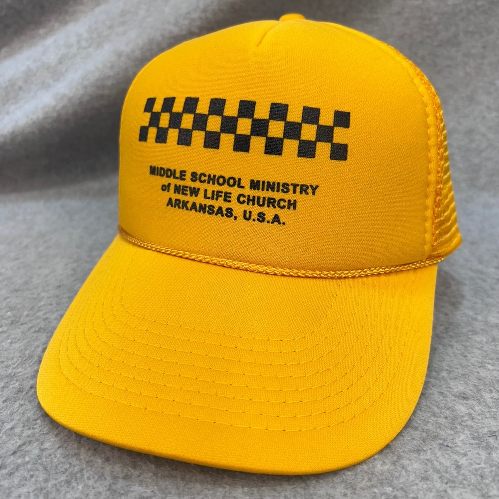 New Life Church Arkansas Yellow Coll. CT. Inc. Trucker Hat Snapback OSFM 2938